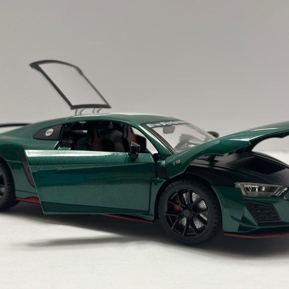 1/24 AUDI R8 V10 PLUS Supercar Metal Diecast Alloy HEADLIGHT AND REAR Green - Picture 9 of 9